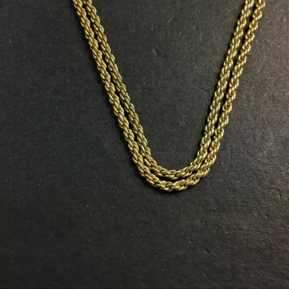 AUTH Christian Dior CD Logo Tone Pendant Necklace Gold - Picture 6 of 7